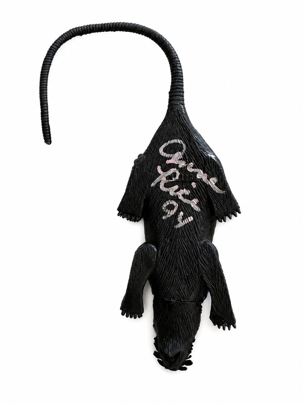 Anne Rice Autographed Vintage Large Black Rubber Rat Halloween Prop 9”